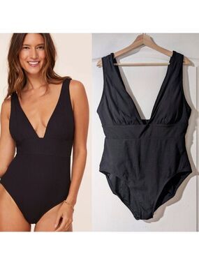NWT Andie Swim | The Mykonos One Piece Ribbed Black (XL-Long Torso)